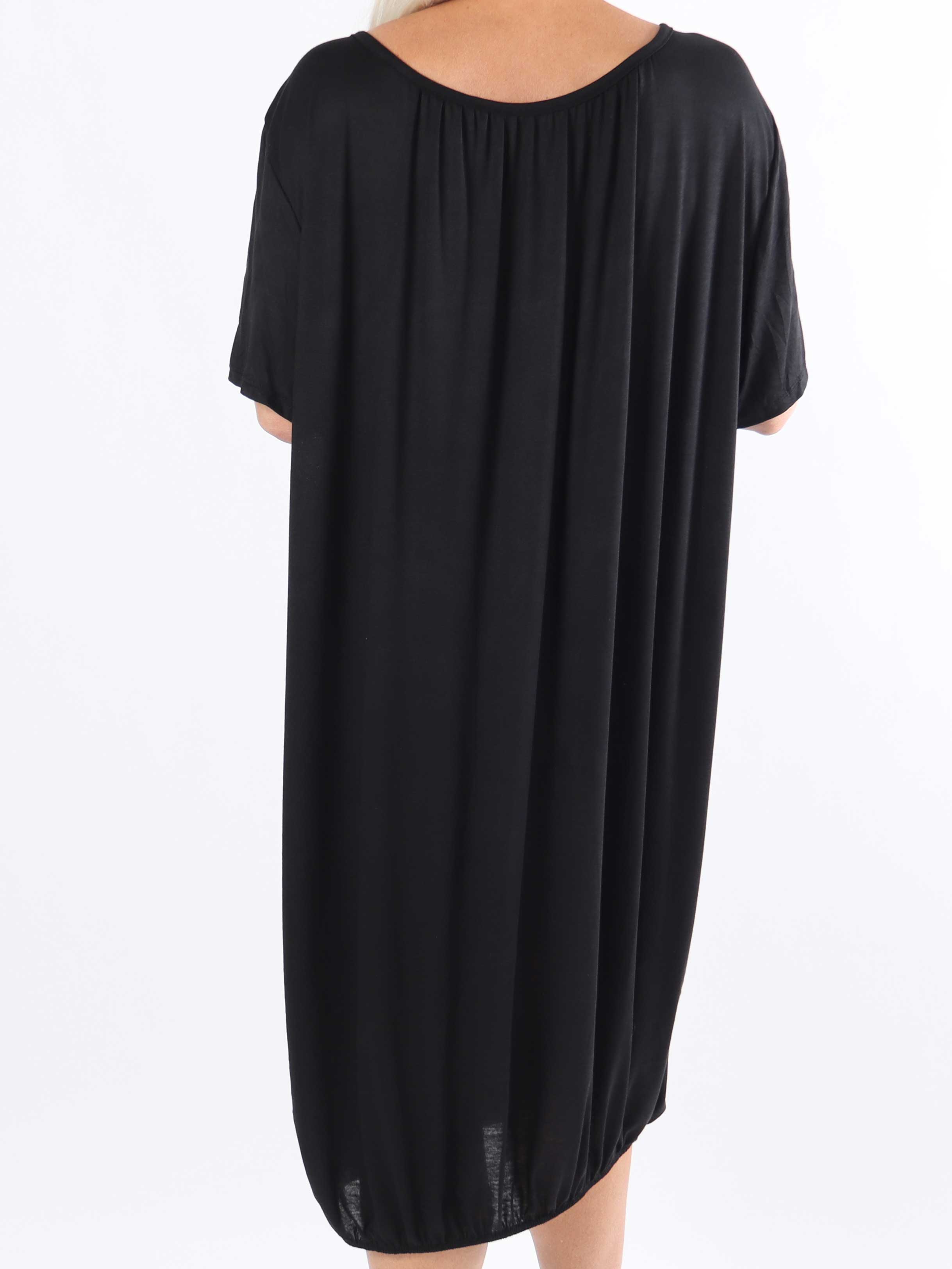 Miracle Dress - Basic plus size klänning i viskos med resår nedtill